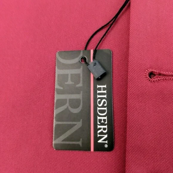 Hisdern Vest Waistcoat Men XXXL Dark Red Pockets Back Adjustable Formal V-Neck - Picture 4 of 9